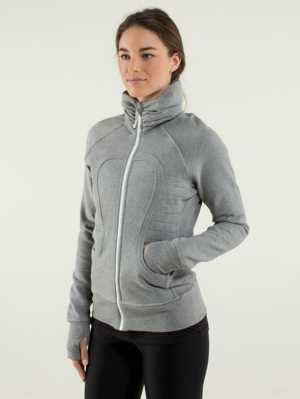 lululemon athletica Heather Gray Fleece-Lined Active Sweater